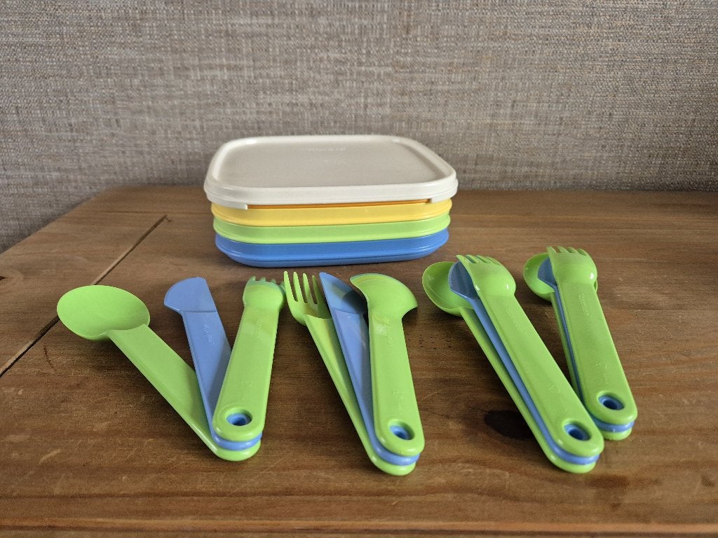 Tupperware to go Borden (set van 4) met bestek NIEUW, Overige kleuren, Met deksel, Overige typen, Nieuw