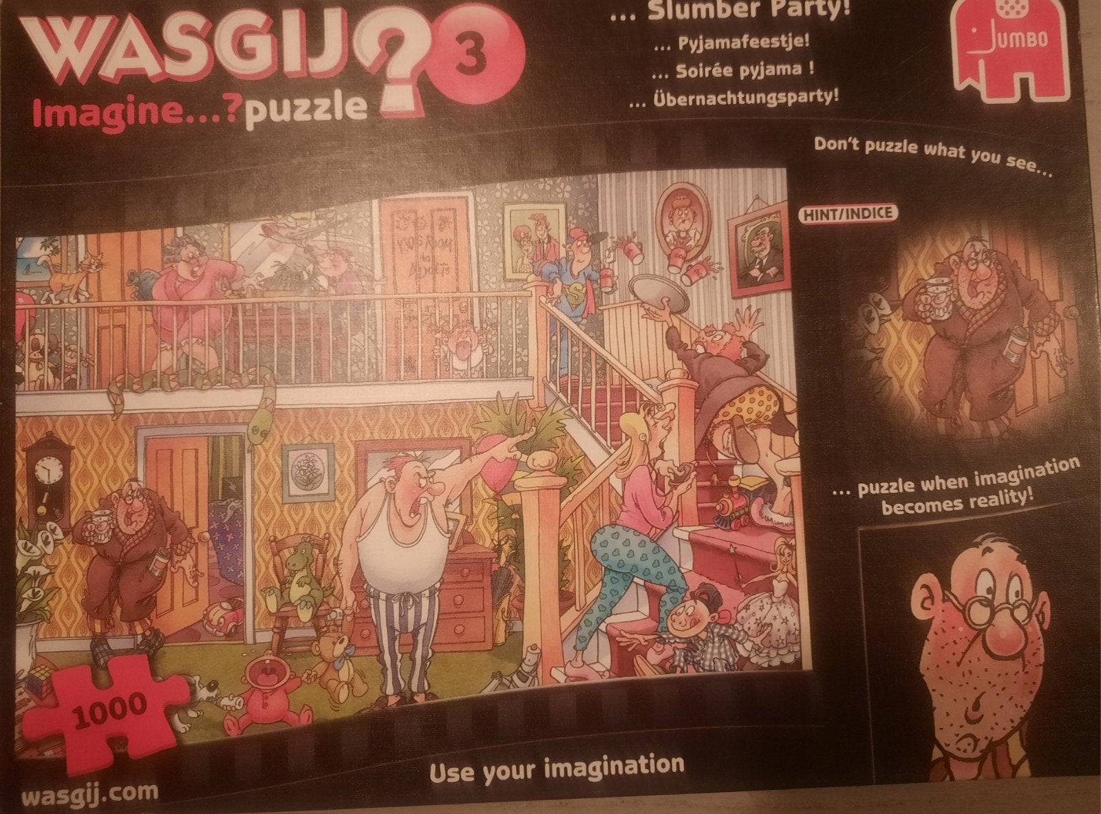 Wasgij Imagine puzzel 1000 stukjes, Hobby en Vrije tijd, Denksport en Puzzels, Ophalen, 500 t/m 1500 stukjes, Zo goed als nieuw