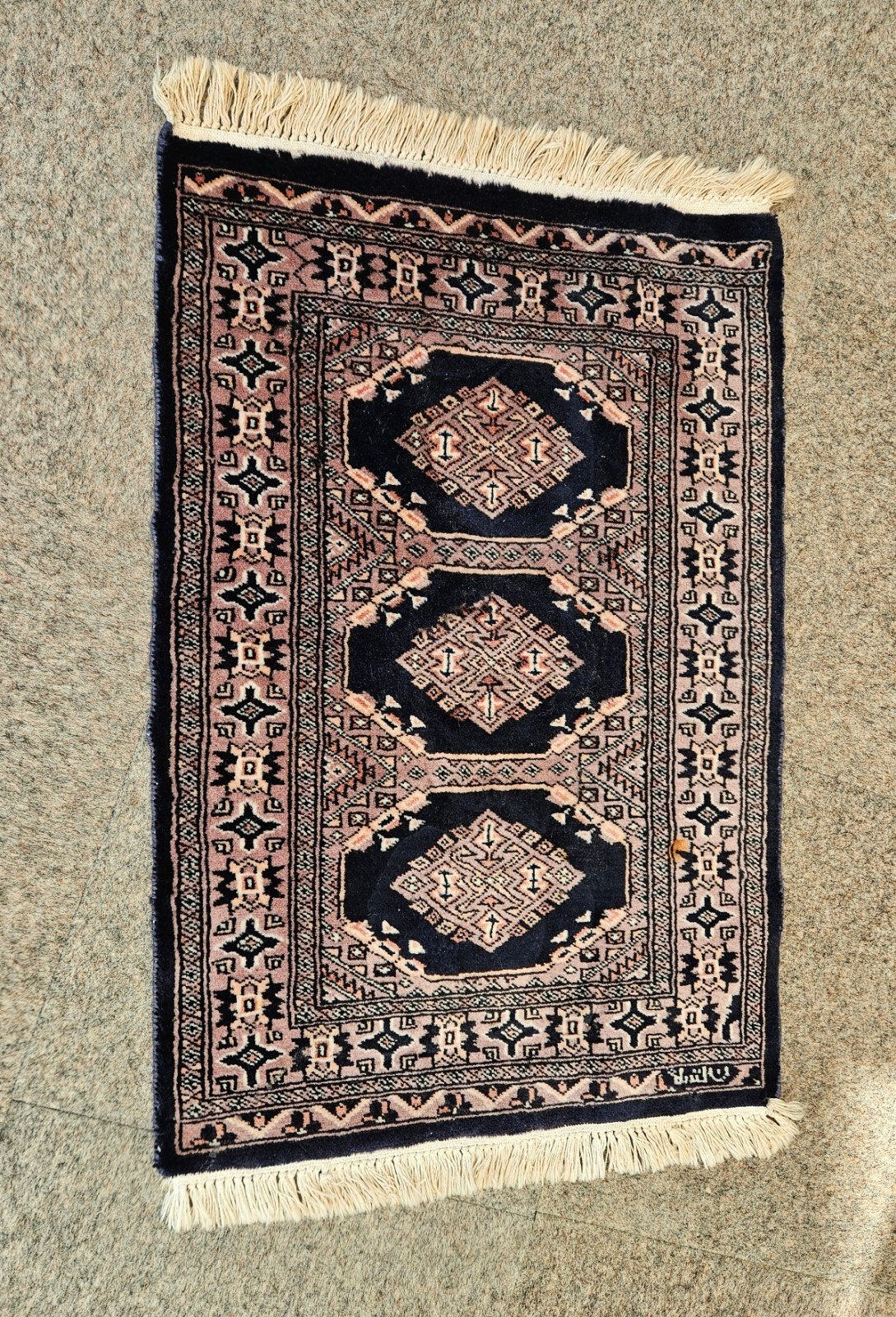 Karachi perzisch tapijt met echtheidscertificaat- 93 x 65 cm, Ophalen of Verzenden