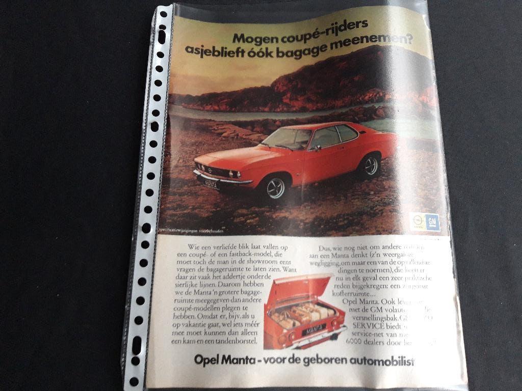 Opel Manta A – originele advertentie uit 1973, Verzamelen, Ophalen of Verzenden, Zo goed als nieuw, Auto's