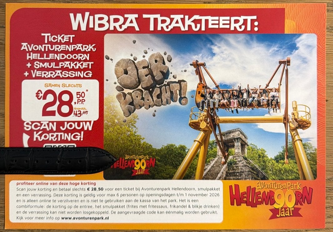 Kortingsbon avonturenpark Hellendoorn(max 6 personen p bon), Drie personen of meer, Kortingskaart
