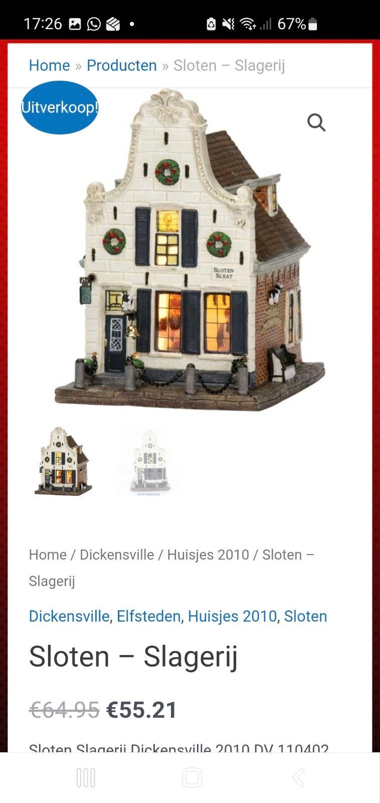 dickensville, Sloten, porselein, verlichting, Nieuw in doos!, Ophalen of Verzenden, Nieuw