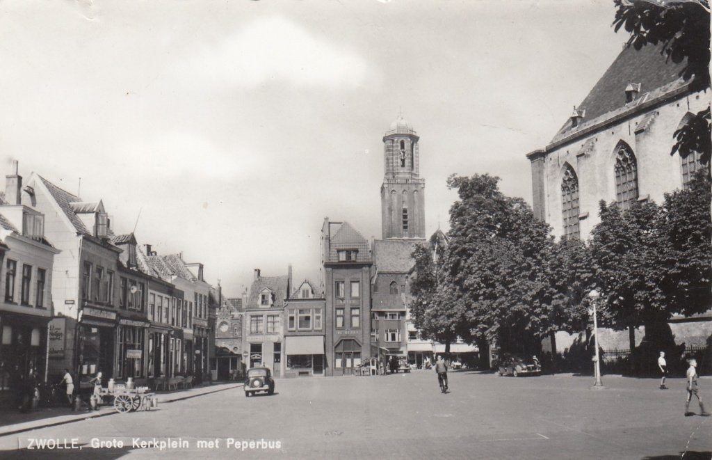 Zwolle - Grote Kerkplein met Peperbus, Verzamelen, Verzenden, 1960 tot 1980, Gelopen, Overijssel