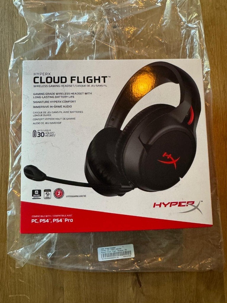 HyperX Cloud Flight Rood, Zwart (Nieuw), Ophalen, Hyper X, Nieuw, Draadloos