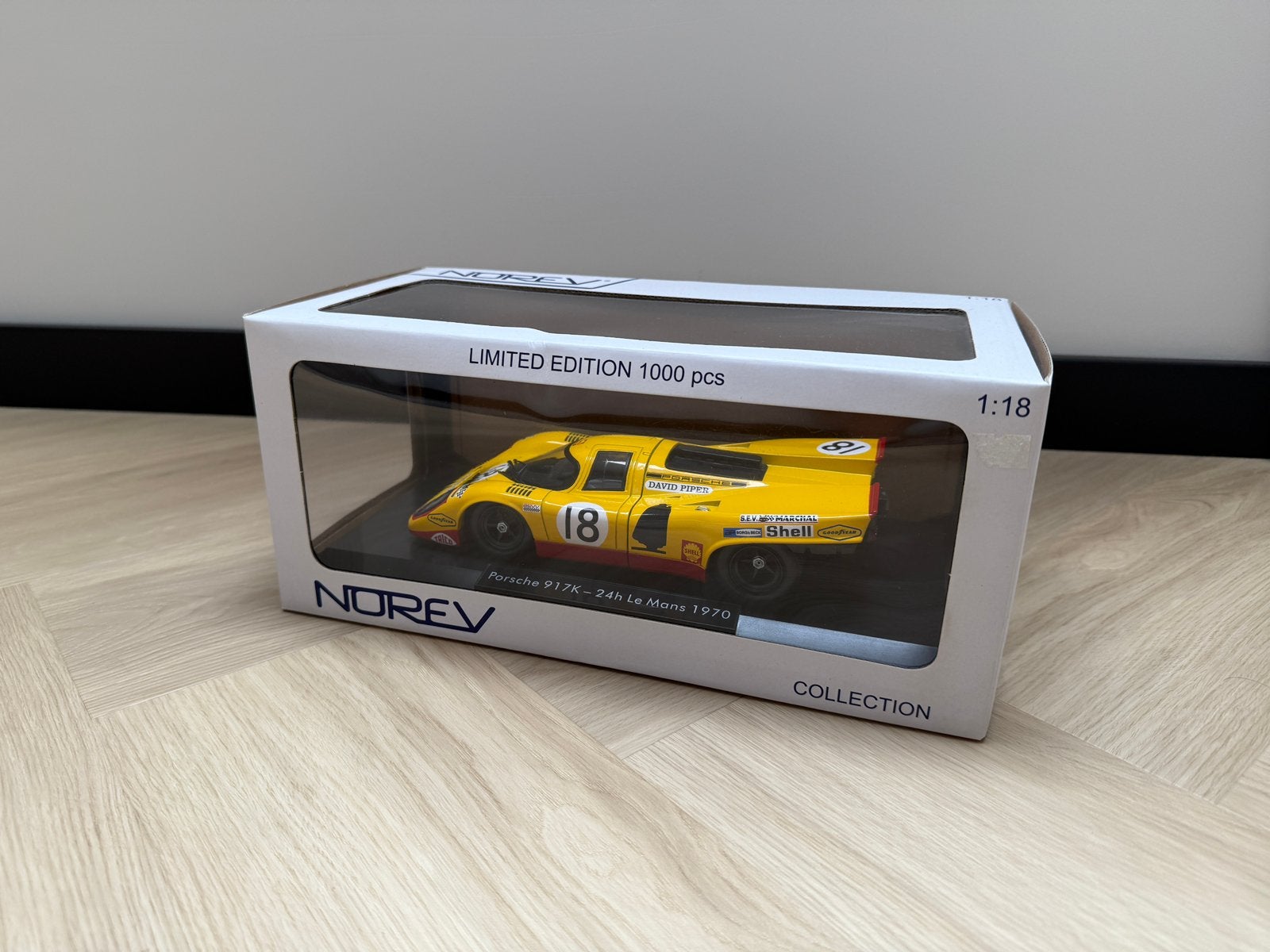Norev Porsche 917 K Le Mans 1:18 in doos, Ophalen of Verzenden, Zo goed als nieuw, Overige merken