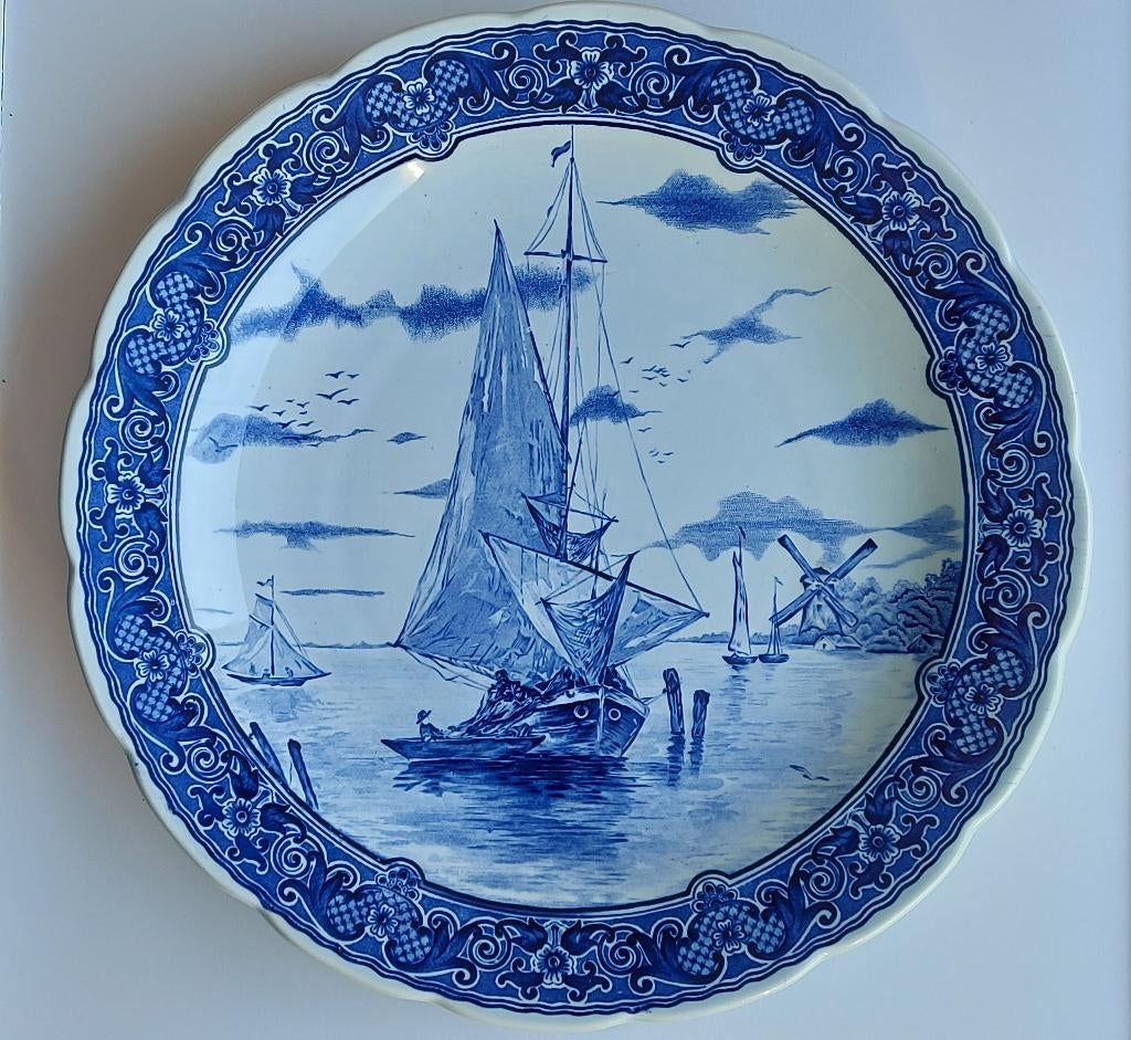 Delfts Blauw Antiek Wandbord Royal Sphinx, Antiek en Kunst, Antiek | Wandborden en Tegels, Ophalen