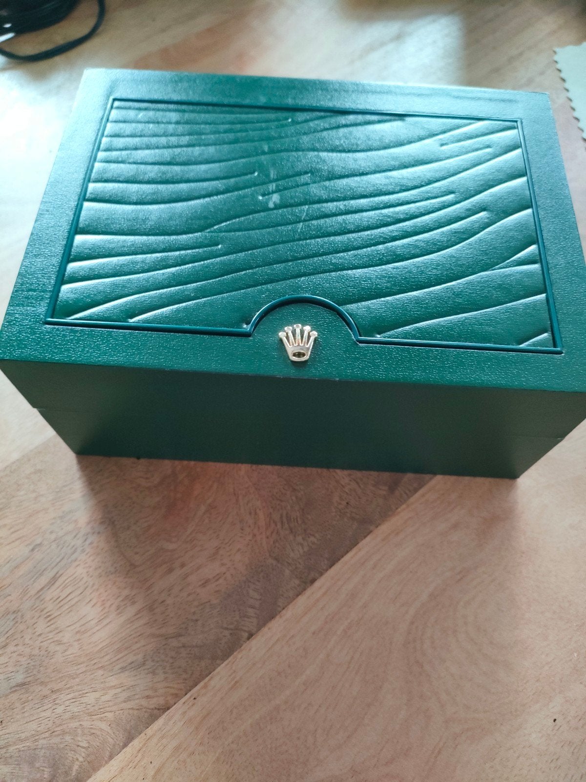 Rolex horlogedoos groen met papieren vakje - Goede staat, Sieraden, Tassen en Uiterlijk, Overige Accessoires, Ophalen of Verzenden
