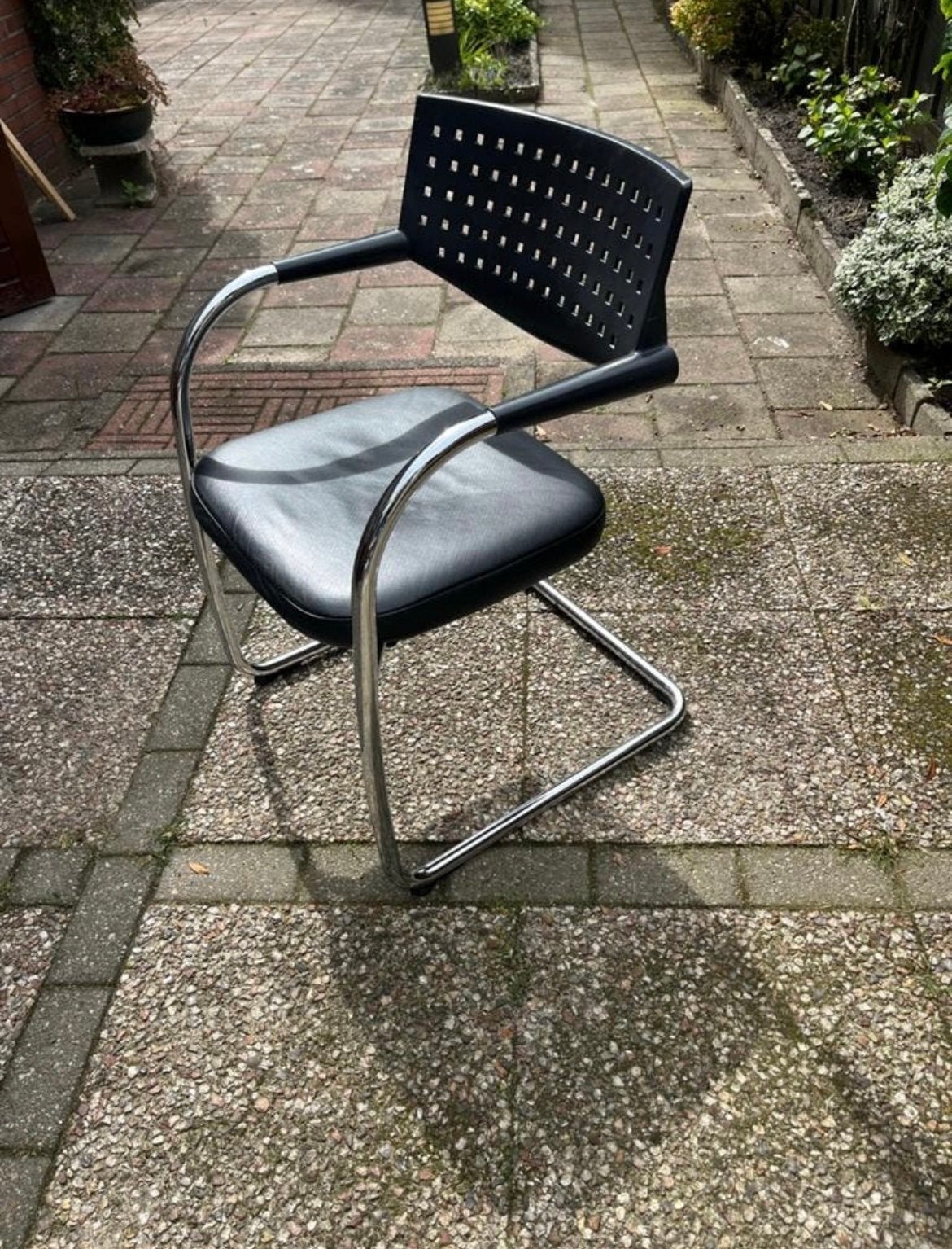 Zwarte vergaderstoel Visia Vitra Visavis 1, Ophalen, Kunststof, Gebruikt, Zwart