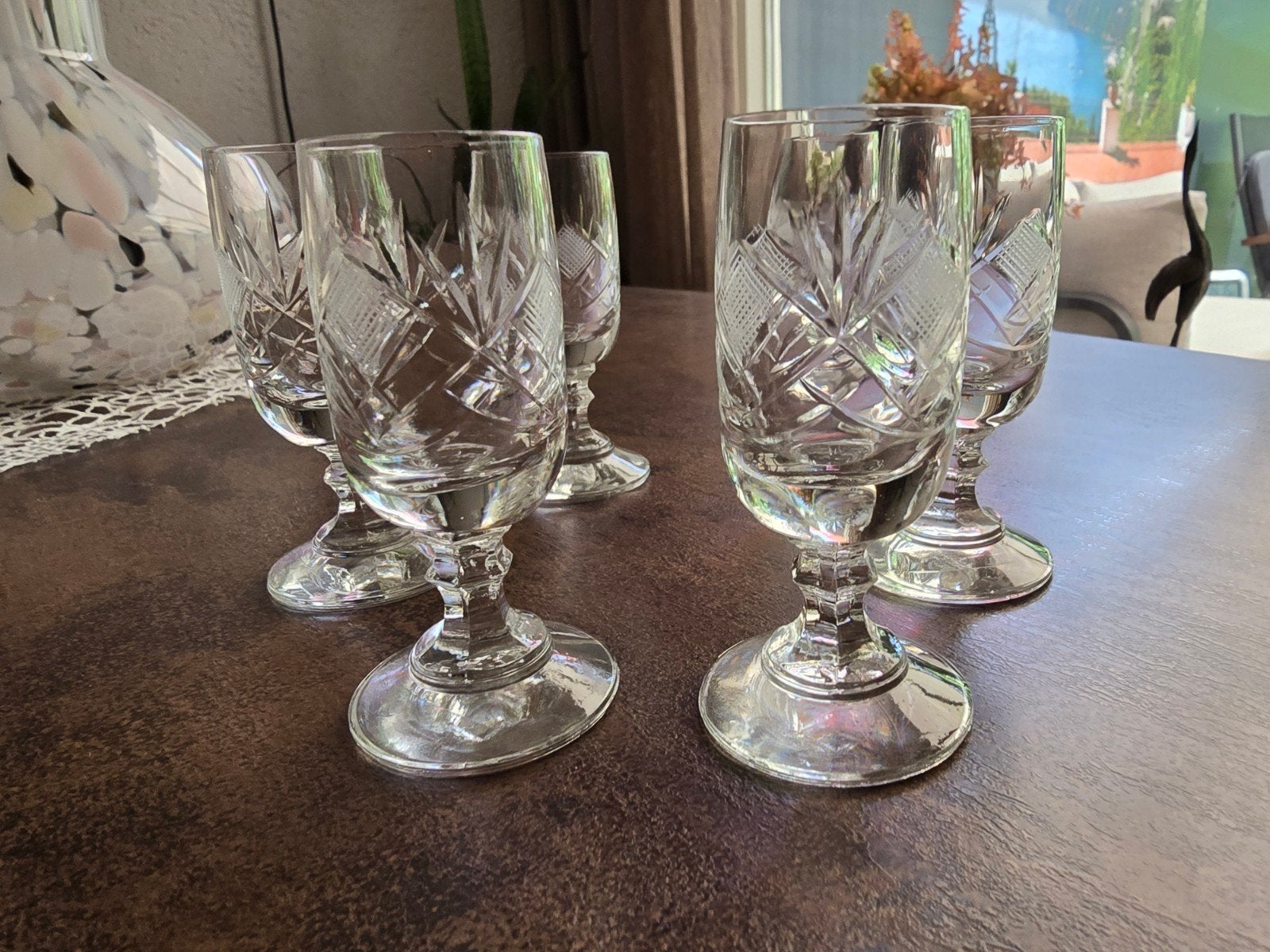 6 originele vintage Bohemia Crystal likeurglazen, Antiek en Kunst, Ophalen of Verzenden