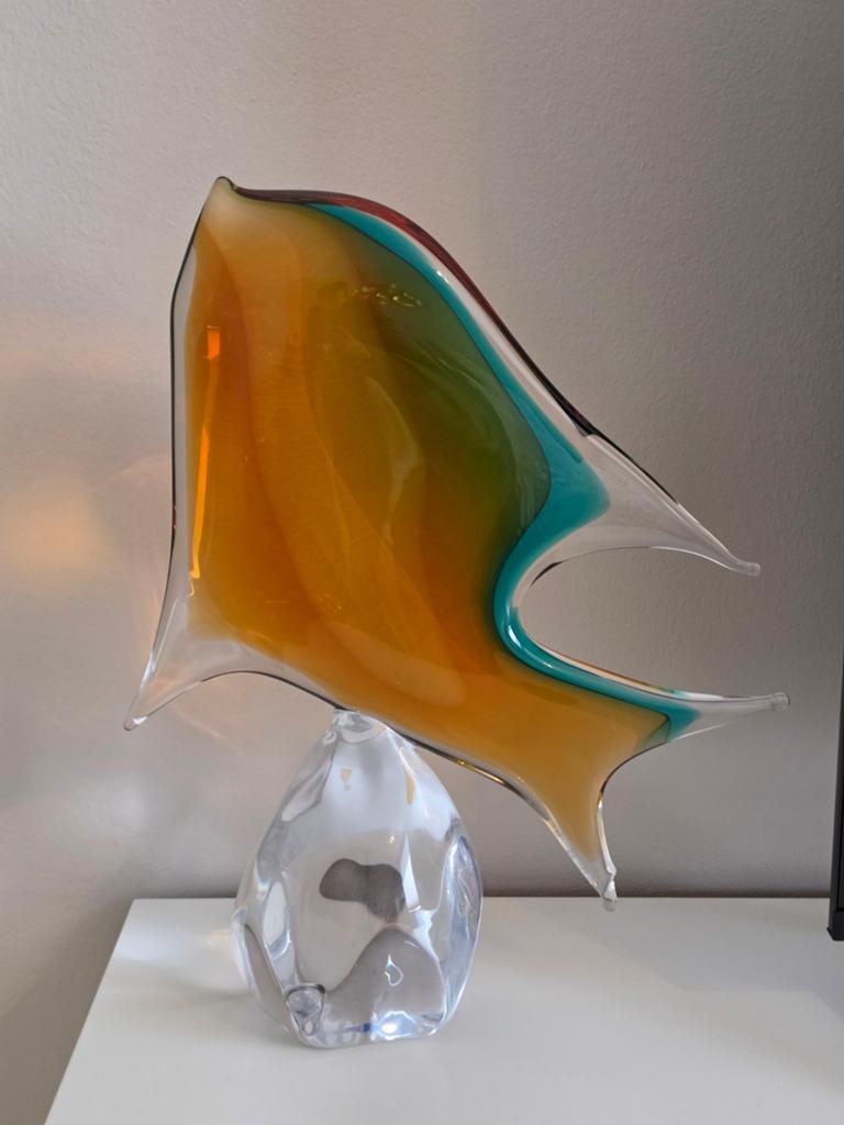 Grote vis glas - Murano Sommerso techniek, Ophalen of Verzenden