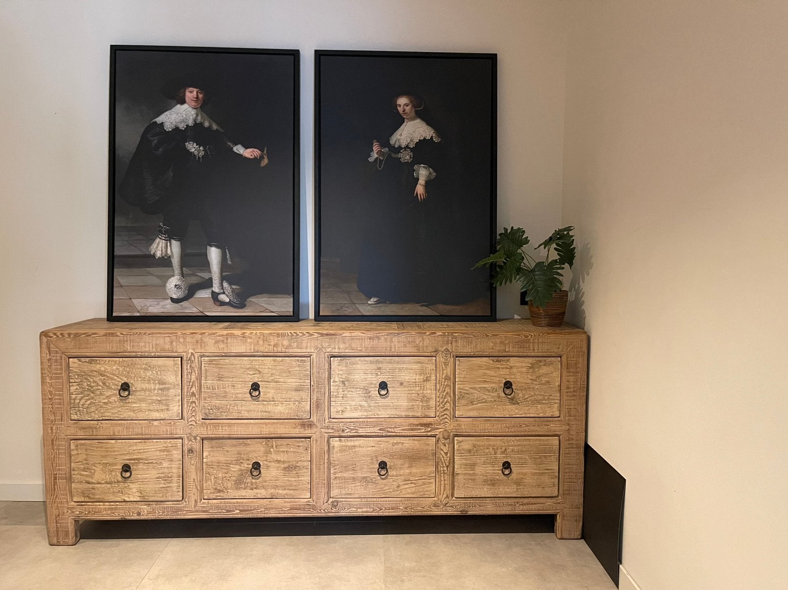 Elmwood oud hout chinees sober landelijk dressoir, Ophalen, Sober wonen. Landelijk., Zo goed als nieuw, 200 cm of meer