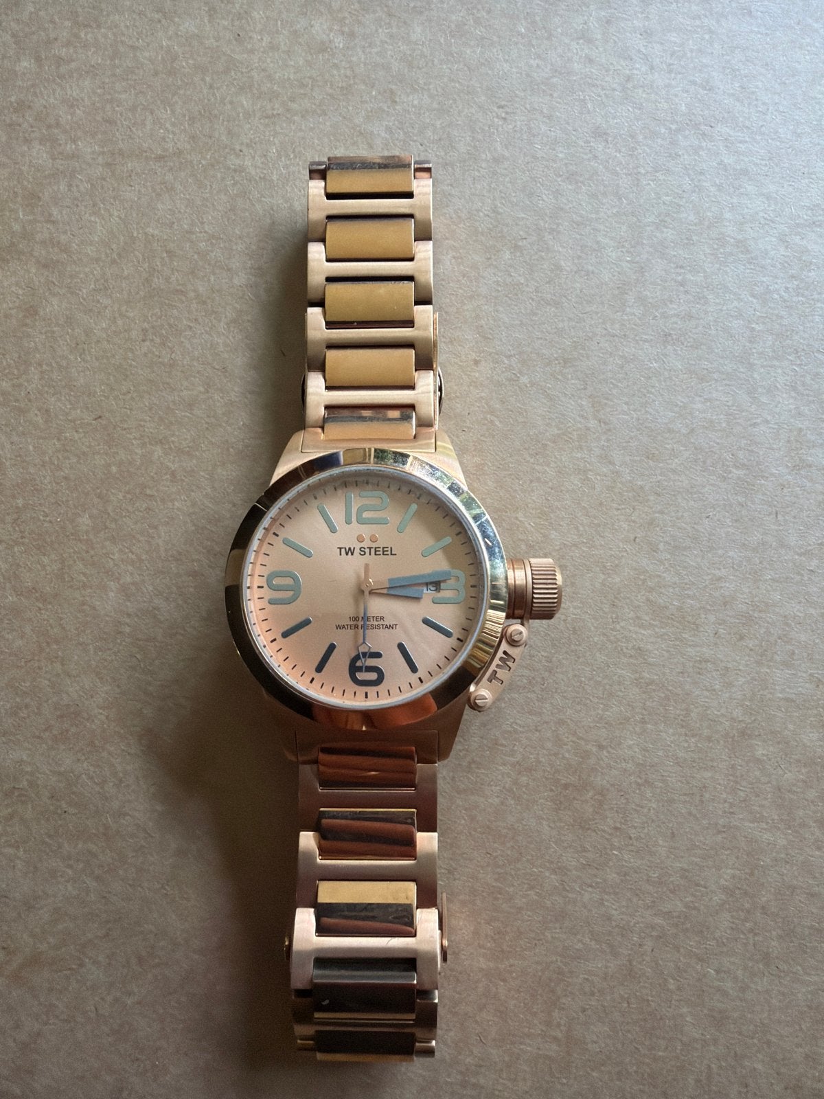 TW Steel TW303 Roségoudkleurig Horloge, Overige merken, Leer, Staal, Polshorloge