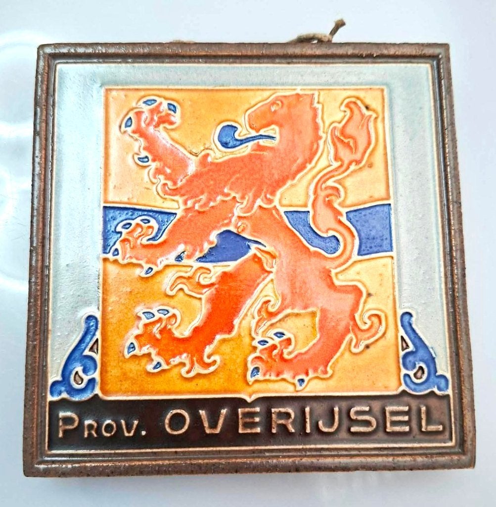 Prachtige Westraven Cloisonne Tegel Prov. Overijssel, Antiek en Kunst, Ophalen of Verzenden