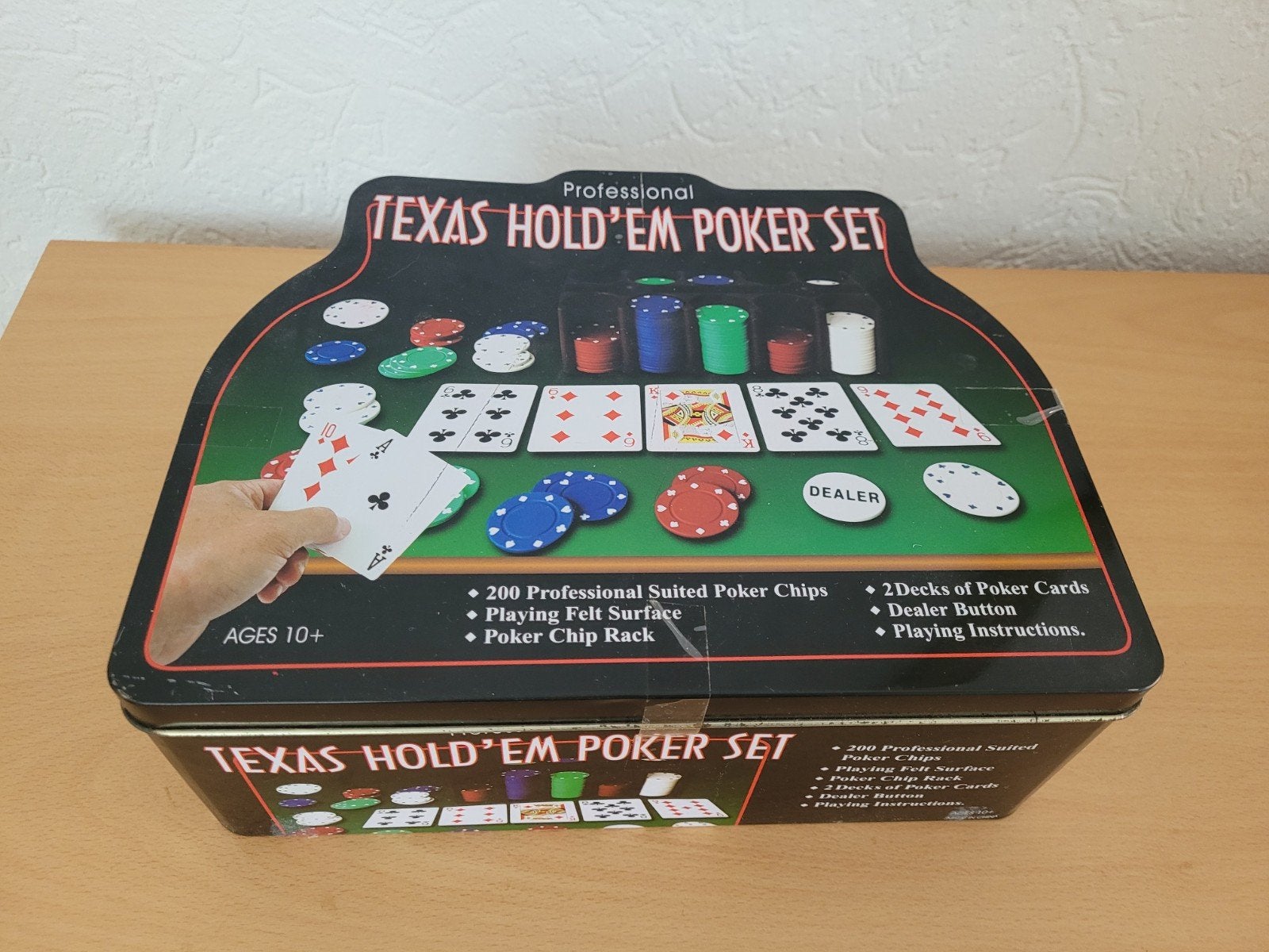 Texas Hold'em poker black jack set compleet in blikken doos, .., .., Vijf spelers of meer, Ophalen of Verzenden
