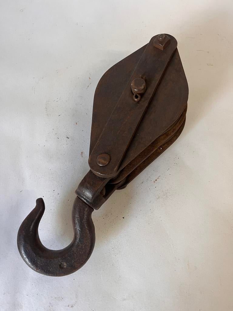 Dubbele takellier katrol 37 cm industriële haak hijskatrol, Ophalen of Verzenden