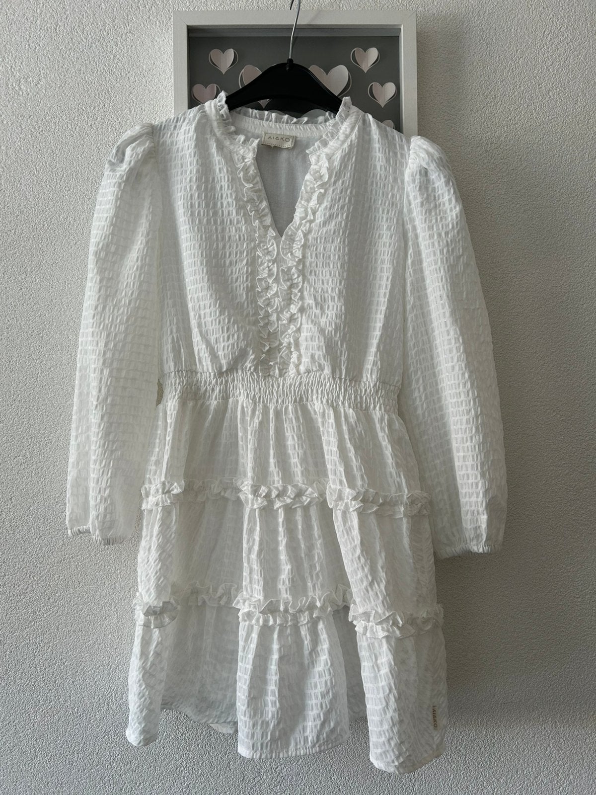 Mooie witte jurk ai& ko merk maat 140, Kinderen en Baby's, Kinderkleding | Maat 140, Ophalen of Verzenden, Zo goed als nieuw, Meisje