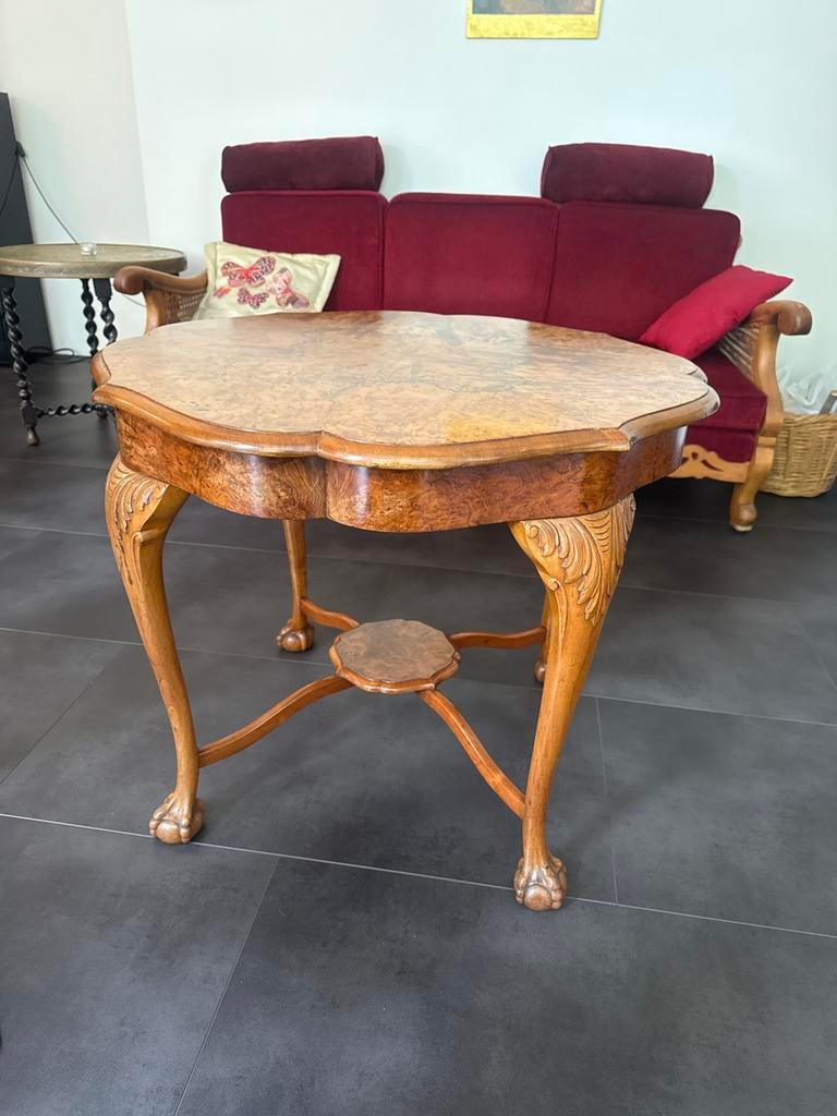 Antieke walnotenhouten tafel - perfecte staat, 78x65 cm, Ophalen