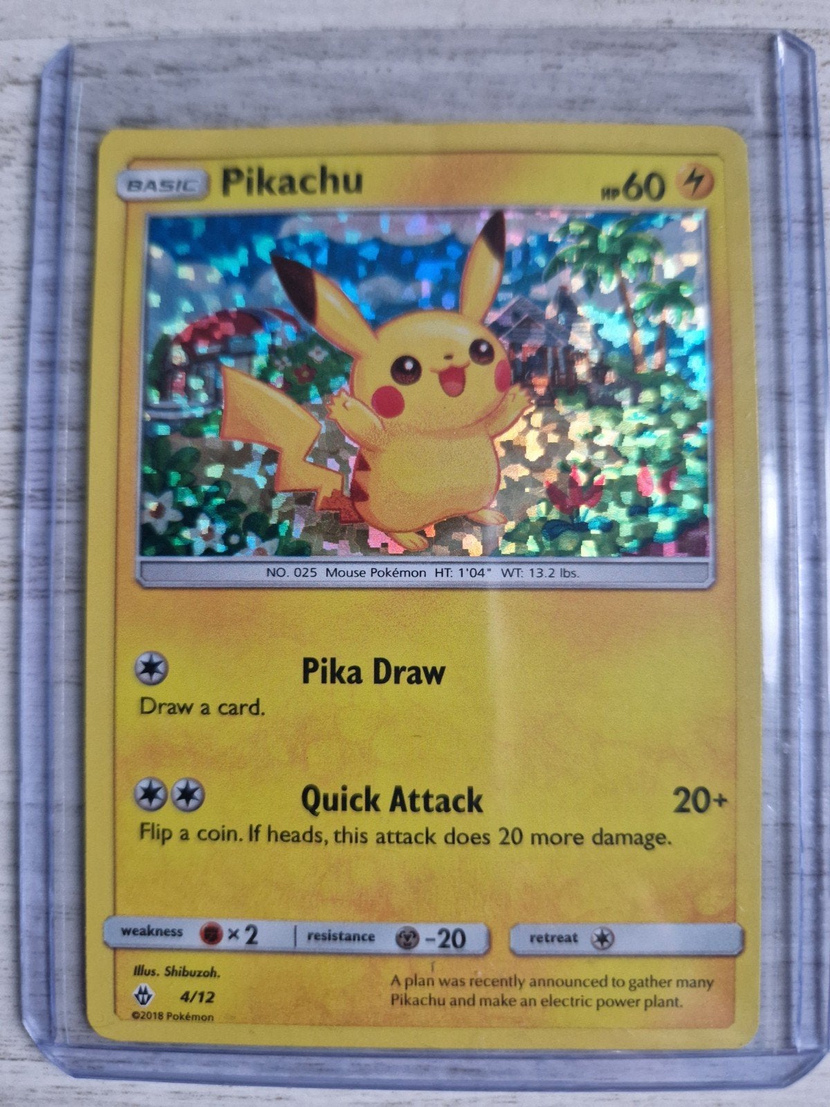 Pikachu Pokémonkaart 4/12 McDonalds promos, Ophalen of Verzenden, Zo goed als nieuw, Losse kaart, Foil