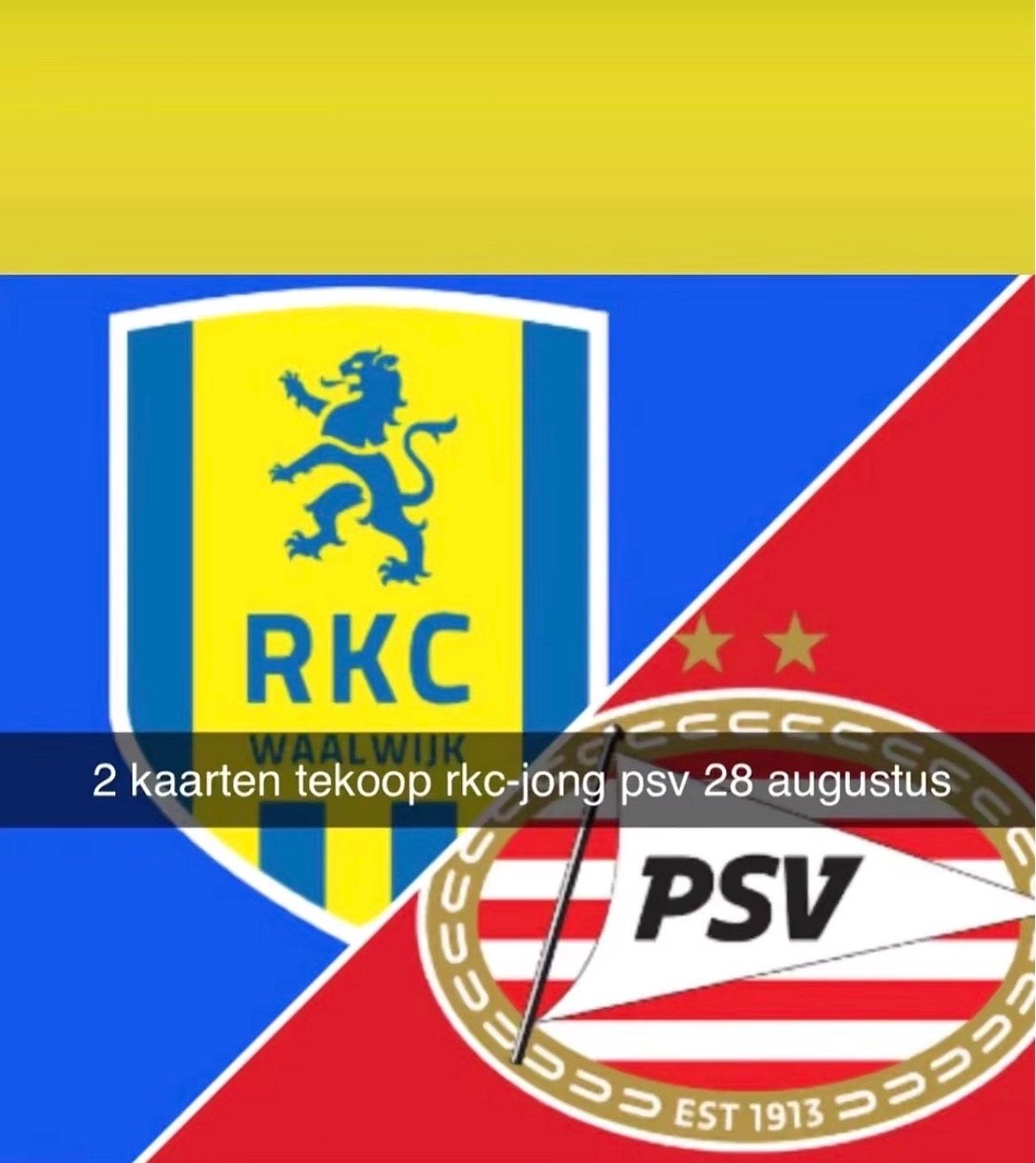 Rkc jong psv 2 kaarten 28 augustus, Tickets en Kaartjes