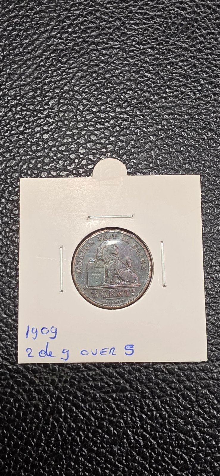 België 2 cent 1909 2de 9 over 5, Postzegels en Munten, Ophalen of Verzenden