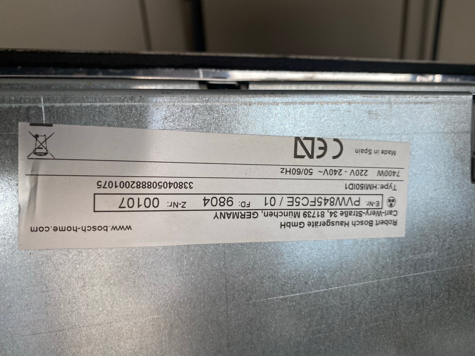 Bosch Inductie Kookplaat met Perilex Aansluiting, Witgoed en Apparatuur, Ophalen, Gebruikt, 4 kookzones, Inbouw
