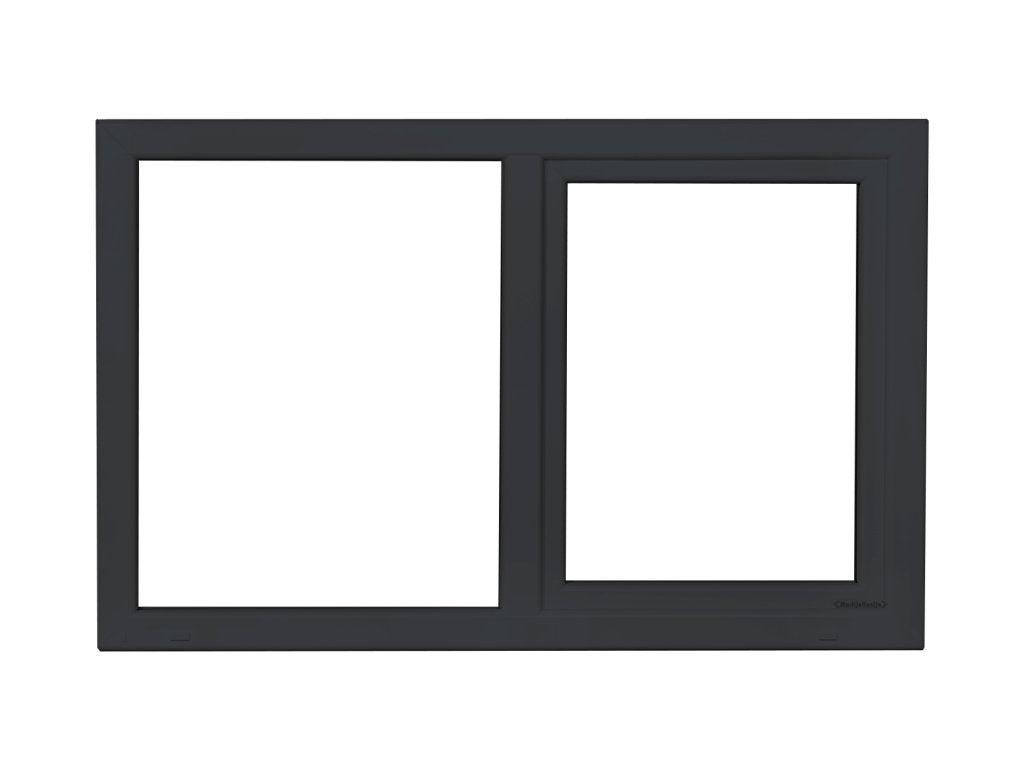 Kunststof Kozijn Draaikiep Vast  B150 H110cm Mat Zwart