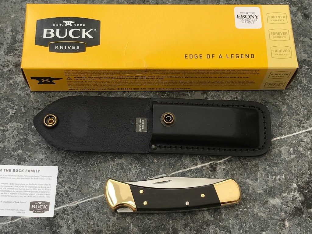 BUCK 110 FOLDING HUNTER EBONY  TIJDLOOS ZAKMES met  420HC, Ophalen of Verzenden, Nieuw