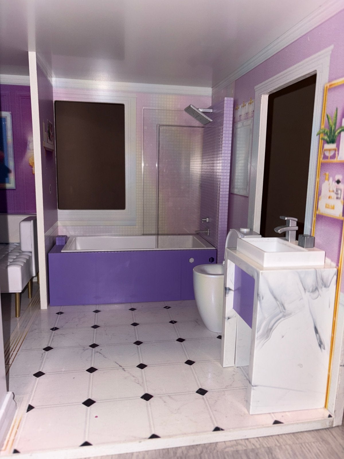Rainbow High Poppenhuis met accessoires en poppen, Kinderen en Baby's, Ophalen, Zo goed als nieuw, Poppenhuis