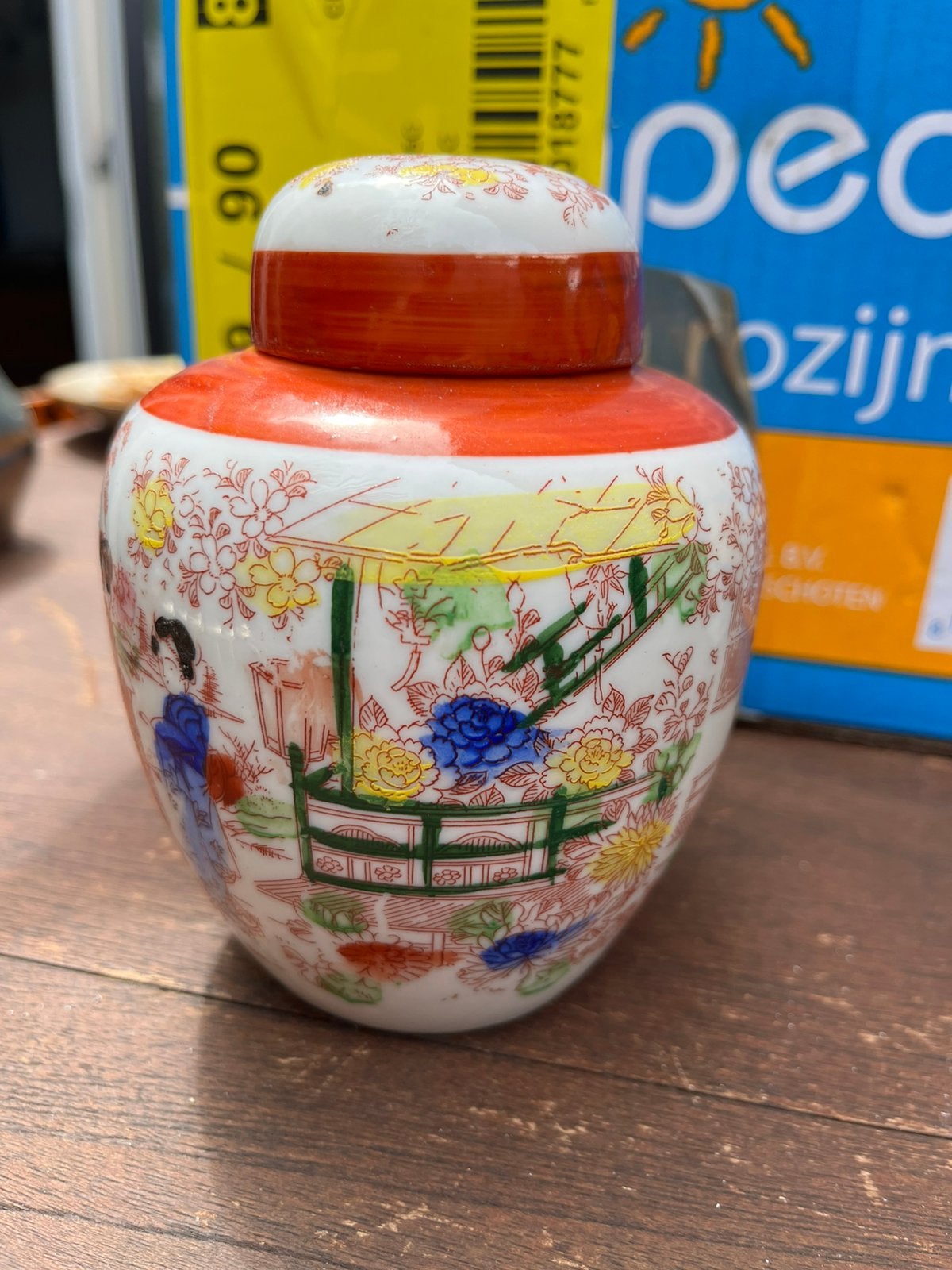 Antiek porselein vaasje gemberpot chinees, Ophalen of Verzenden