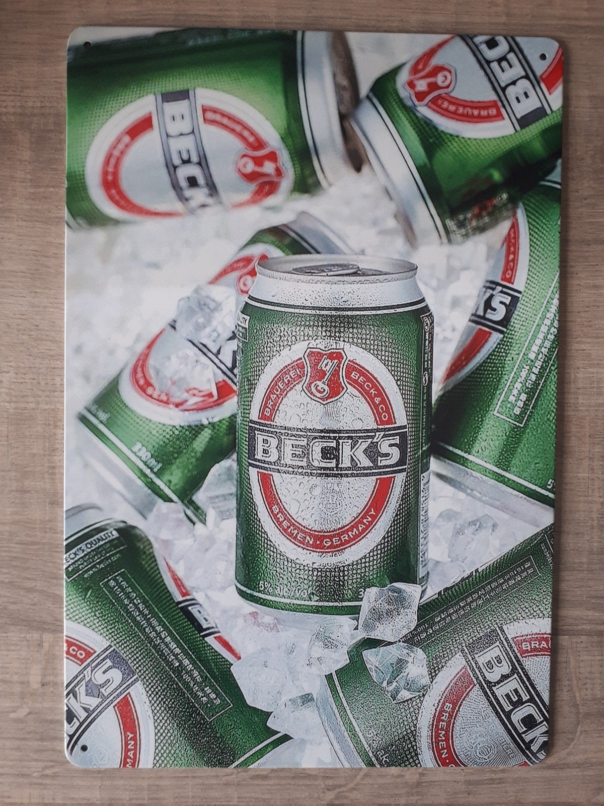 Beck's Bier 20x30 cm Metalen Reclamebord, Verzenden, Nieuw, Reclamebord, Plaat of Schild, Overige merken