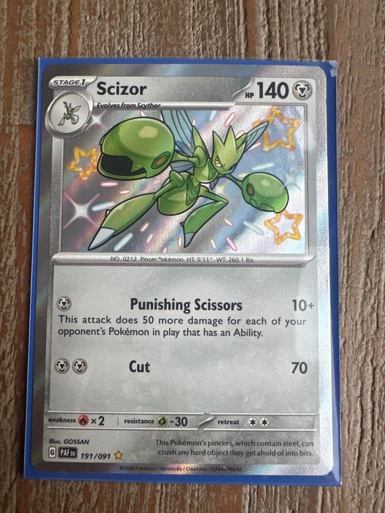 Pokémon Kaart Scizor 191/091 PAF EN Foil, Ophalen of Verzenden, Zo goed als nieuw, Losse kaart, Foil