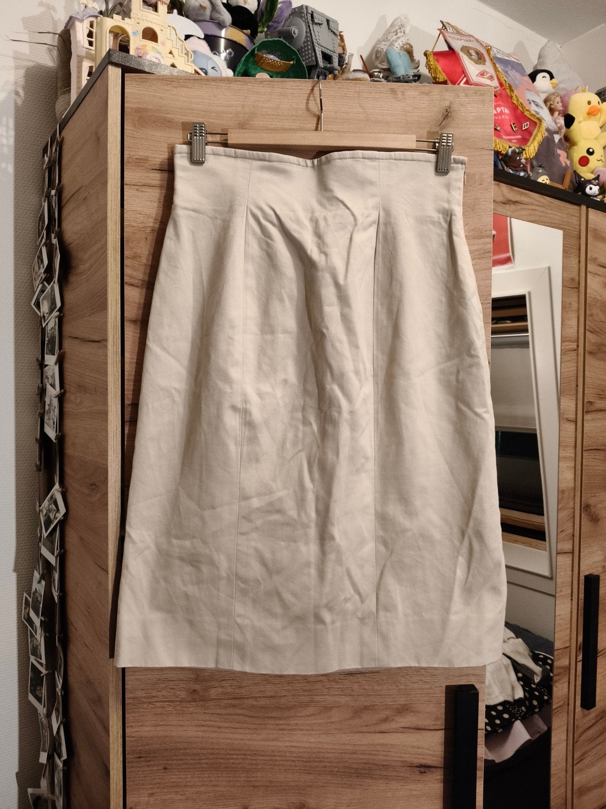 YVES SAINT LAURENT Rive Gauche Beige Rok Maat M, Maat 38/40 (M), Yves Saint Laurent, Beige, Ophalen of Verzenden