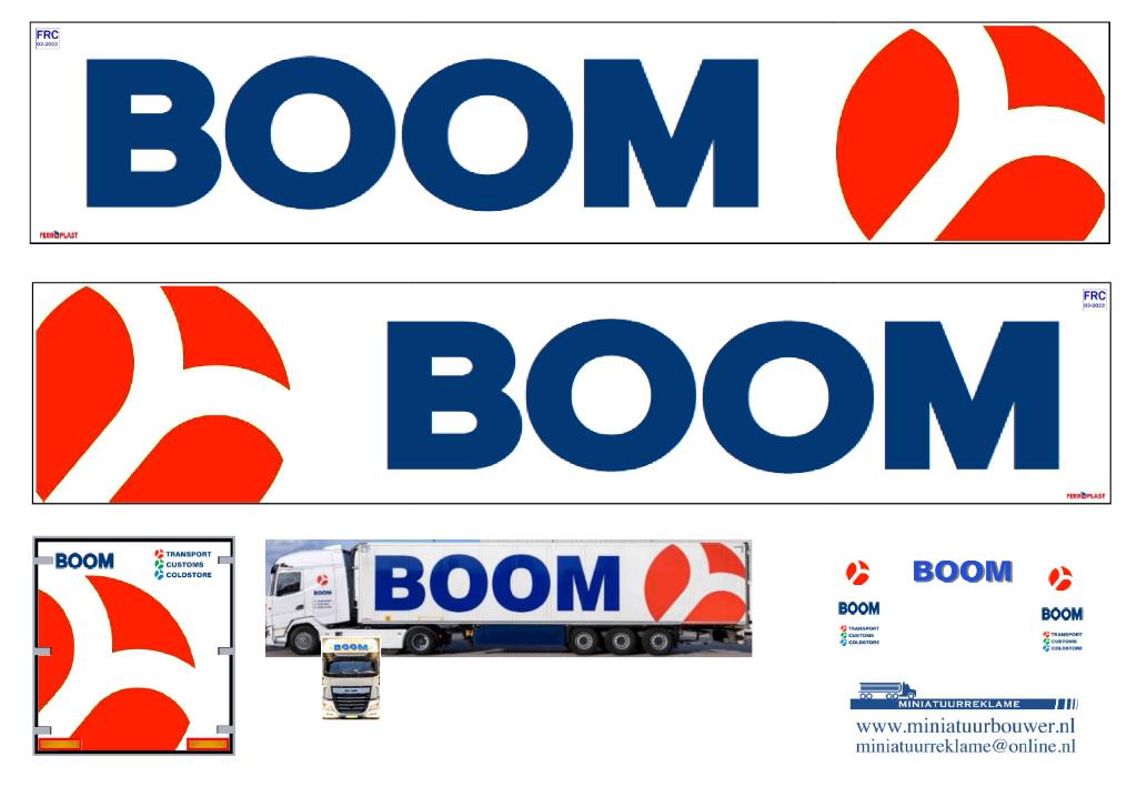 Vrachtauto decal 1:50 Boom logistics ( type 2 ), Hobby en Vrije tijd, Modelauto's | 1:50, Verzenden, Nieuw, Bus of Vrachtwagen