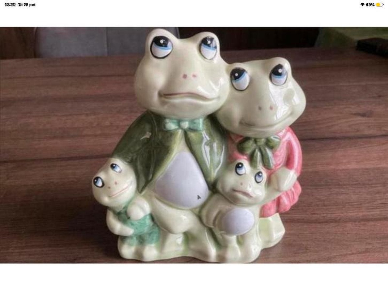 Vintage keramische spaarpot “kikkerfamilie” (KWF), Verzamelen, Ophalen of Verzenden, Zo goed als nieuw, Steen, Aardewerk of Keramiek