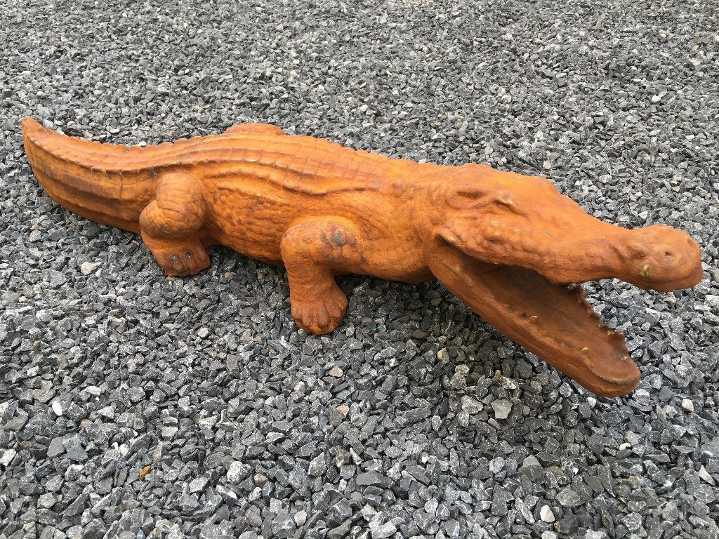 Prachtige forse oxide kleurige vol stenen krokodil., ., Ophalen of Verzenden, ., .
