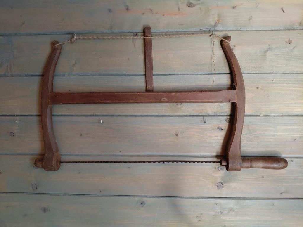 Antieke houten trekzaag, Ophalen of Verzenden