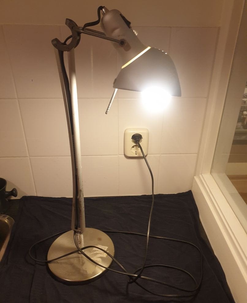 lamp redelijk zwaar, groot voet (zonder lampje), Ophalen, Gebruikt, Metaal, Modern