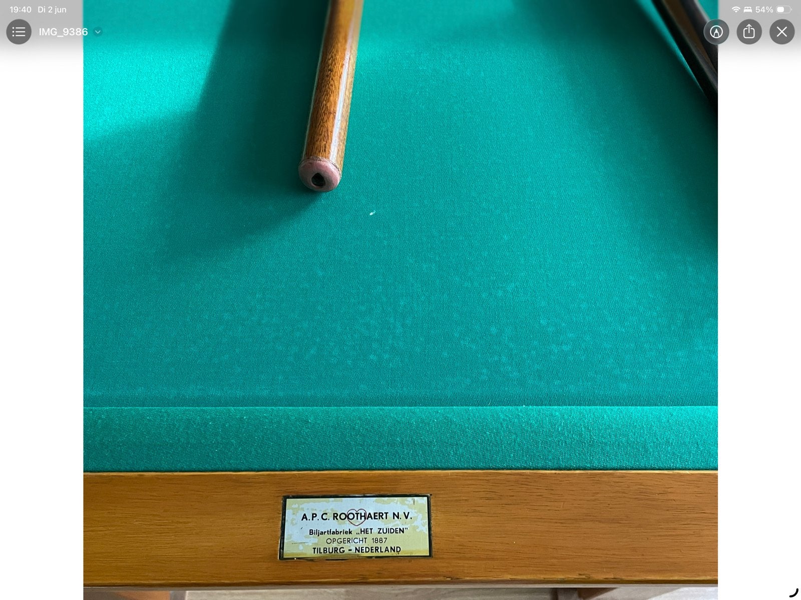 Tafelbiljart, Ophalen, Gebruikt, Biljarttafel