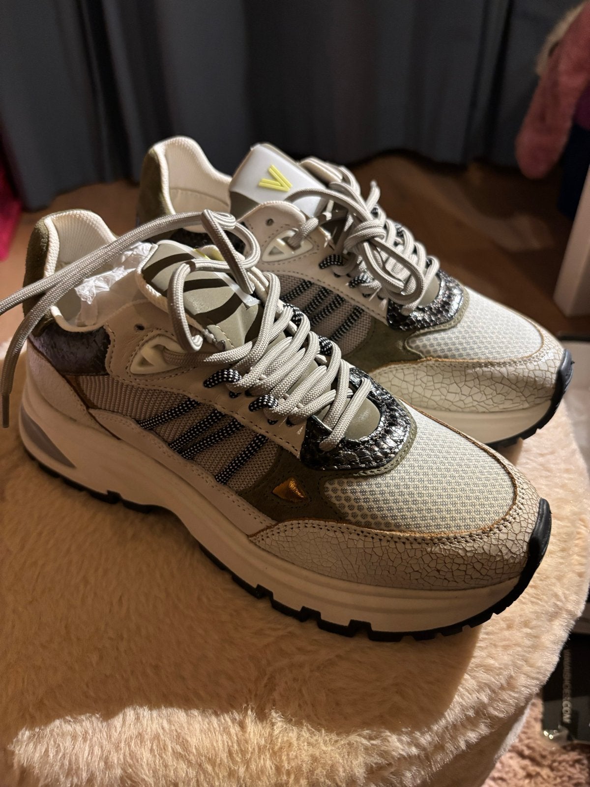 VIA VAI Sneakers Vecta Combi Bambu - Maat 37, Beige, Nieuw, Ophalen of Verzenden, Sneakers of Gympen