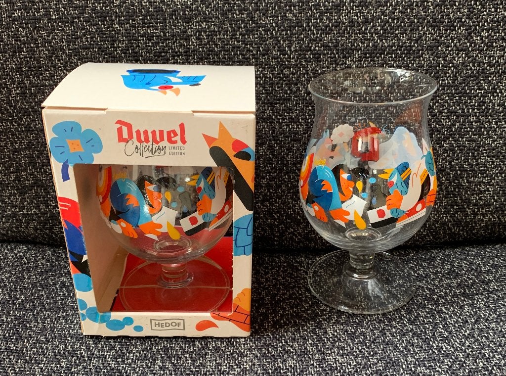 Duvel bierglas Studio Hedof - Rick Berkelmans, Ophalen of Verzenden, Zo goed als nieuw, Glas of Glazen, Duvel