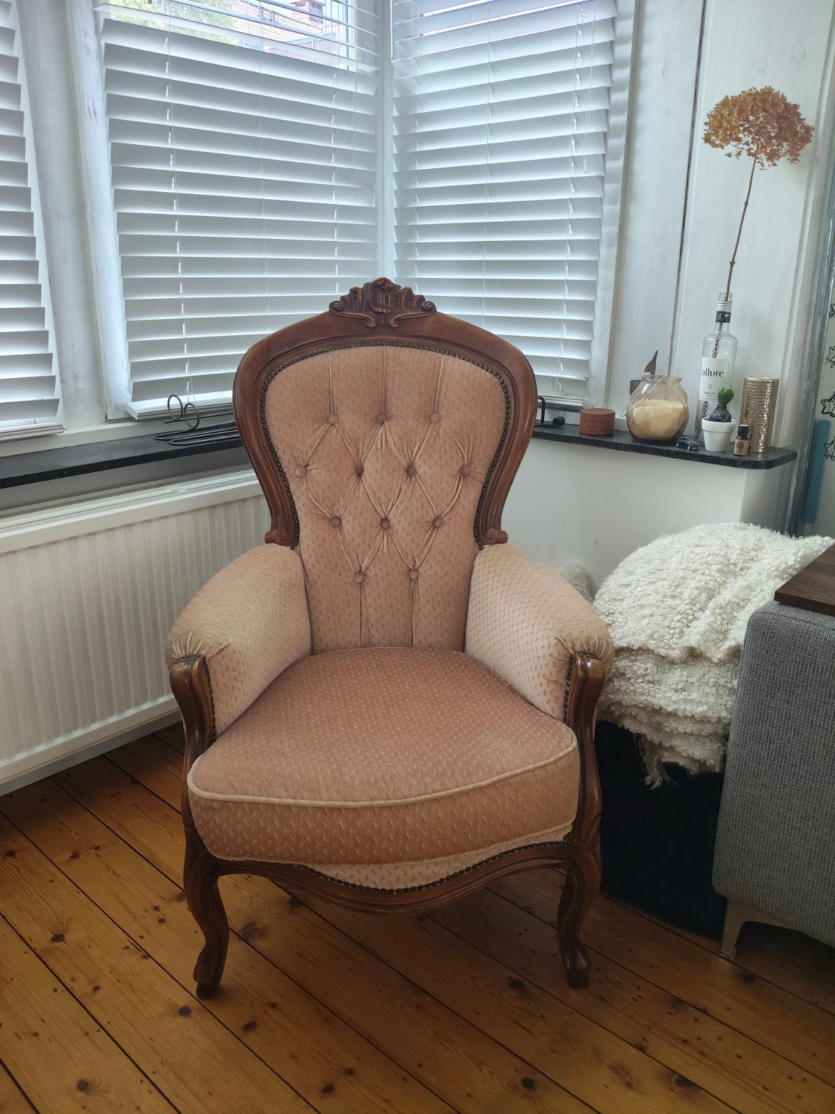 Barok Vintage fauteuil - Stoel kan nog prima een ronde mee, Huis en Inrichting, Fauteuils, Ophalen