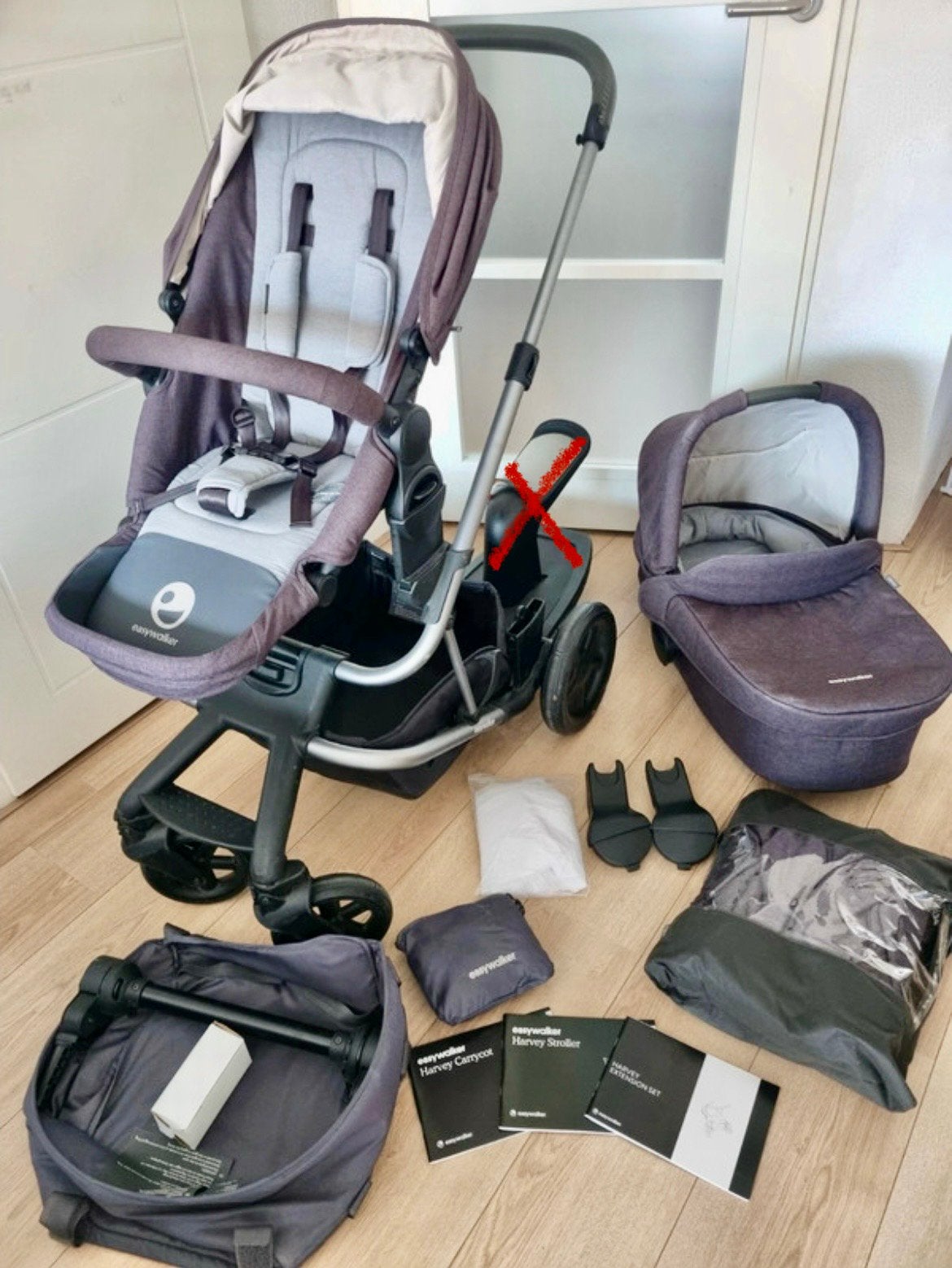 Easywalker Harvey Duo Kinderwagen Compleet + Accessoires, Gebruikt, Duowagen, Ophalen, Kinderwagen