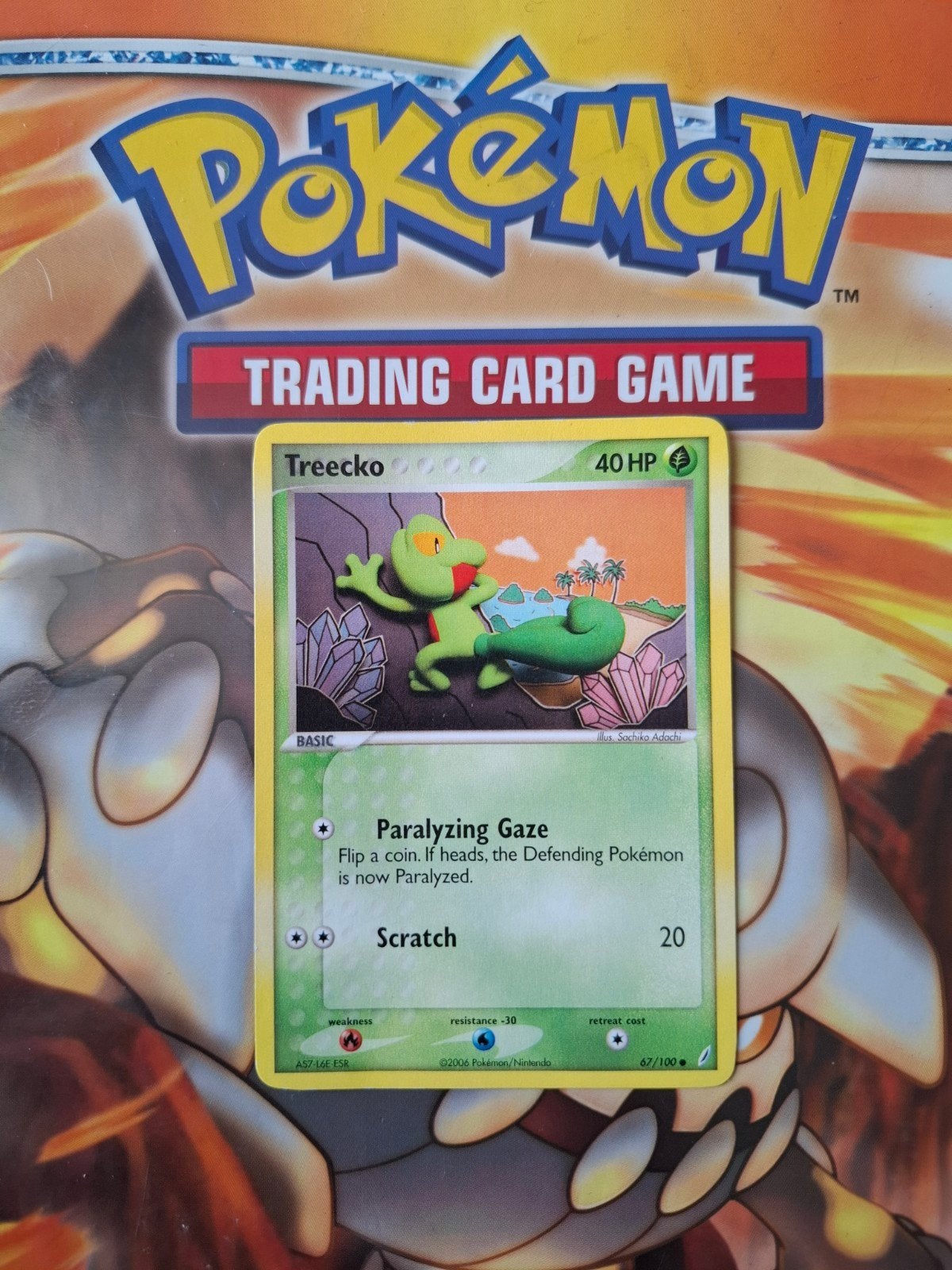 Treecko 67/100 Ex Crystal Guardians pokemon kaart, Ophalen of Verzenden, Gebruikt, Losse kaart