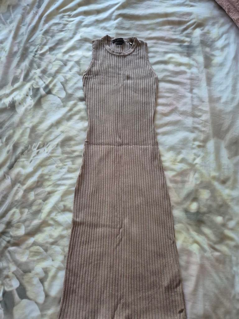 Guess Ribgebreide Jurk - Beige, Maat S, Kleding | Dames, Jurken, Guess, Beige, Ophalen of Verzenden, Zo goed als nieuw