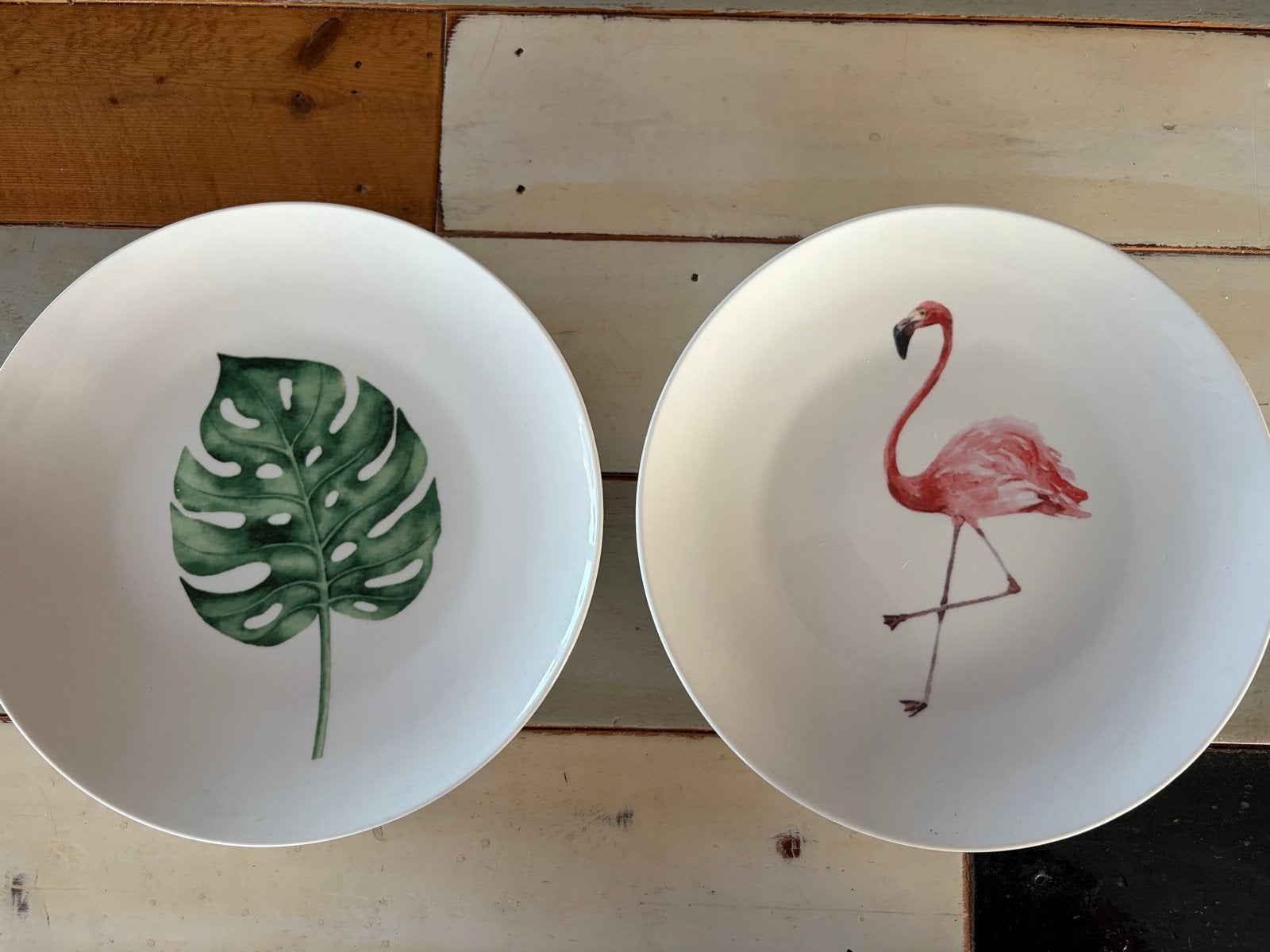 Wandborden Flamingo & Groen Blad - Wonder Wall Homedecoratio, Ophalen of Verzenden, Zo goed als nieuw, Wandbord of Wandpaneel