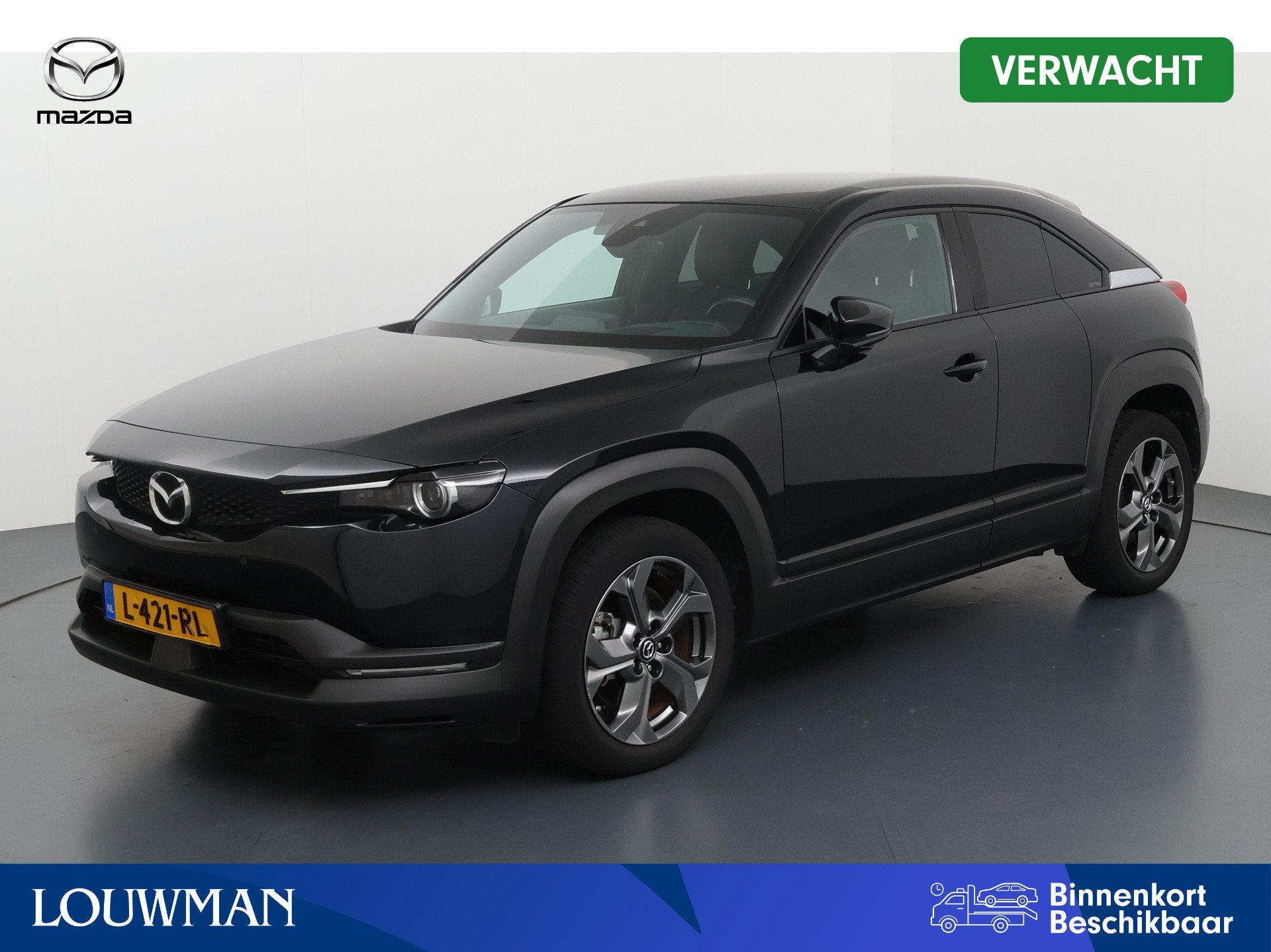 Mazda MX-30 e-SkyActiv 145 Comfort 36 kWh Onderweg naar deal, Gebruikt, Zwart, 35 kWh, Leder en Stof