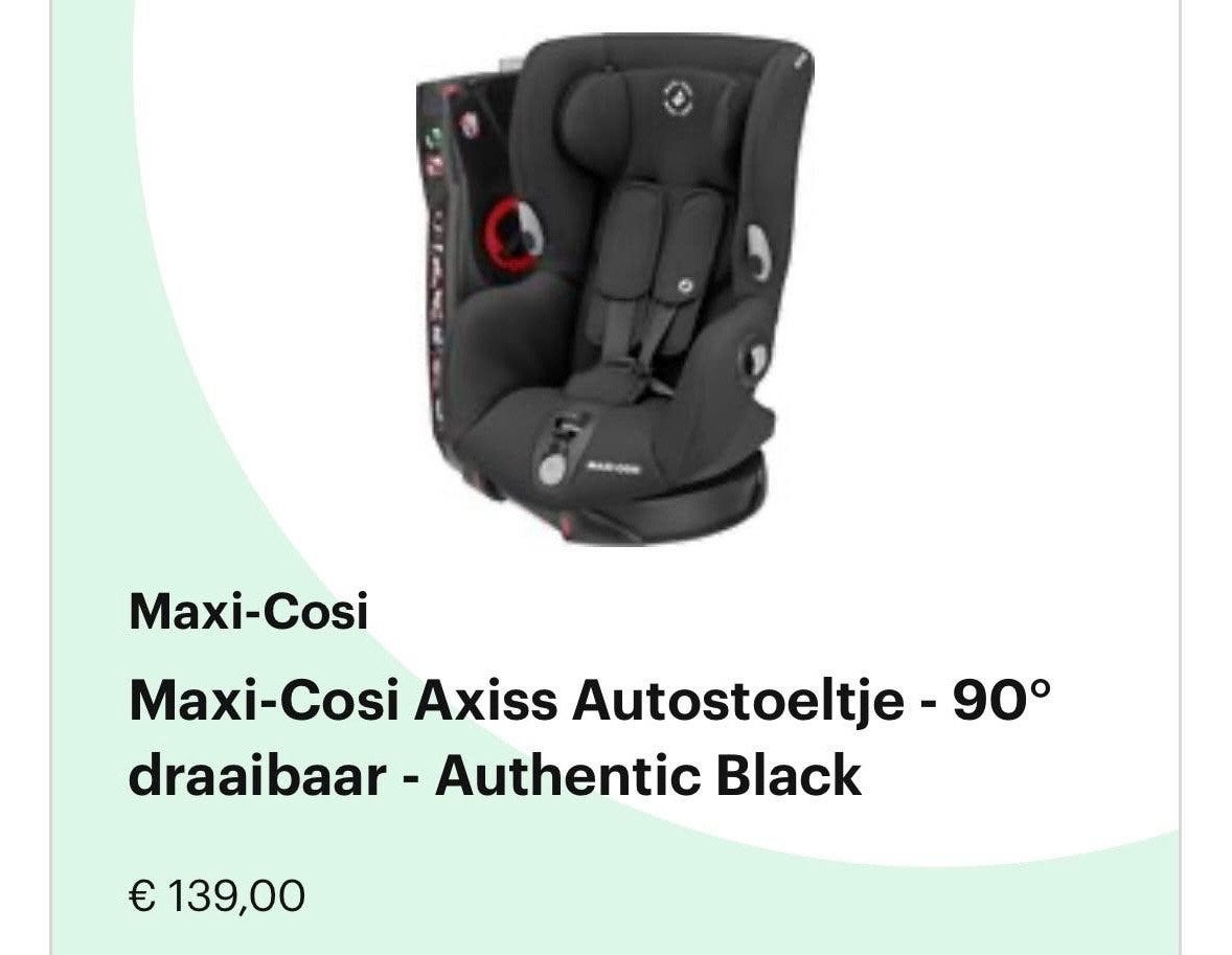 Maxi-Cosi Axiss Autostoeltje - 90 draaibaar, Ophalen, 9 t/m 18 kg, Zijbescherming, Maxi-Cosi