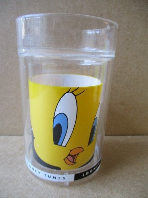 adv10503 tweety glas 3, Verzamelen, Ophalen, Looney Tunes, Gebruikt, Overige typen