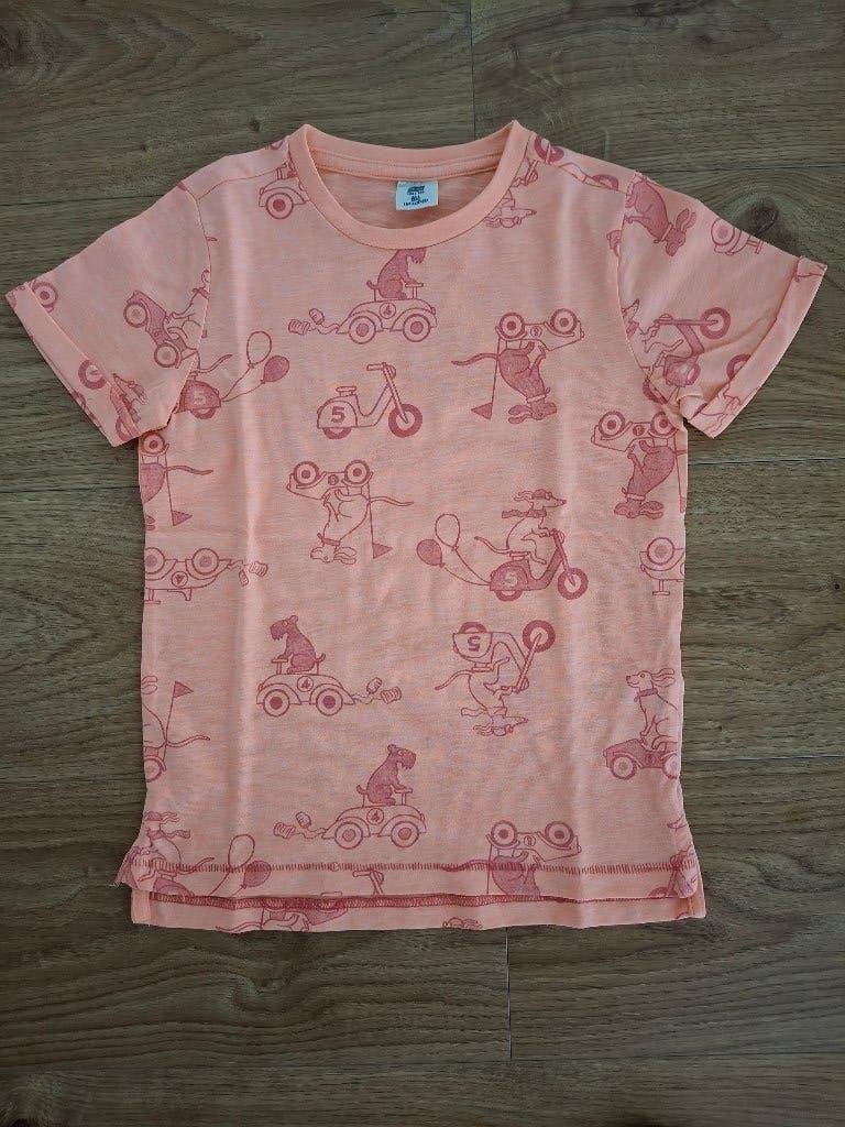 Oranje T-shirt van Hema 122/128, Ophalen of Verzenden, Zo goed als nieuw, Shirt of Longsleeve, Hema