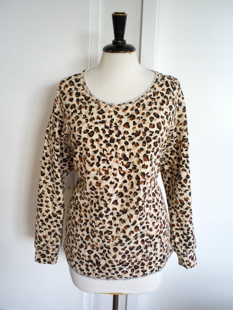 dierprint top van OUI mt. L met 3 kwart mouw, Bruin, Verzenden, Oui top, Maat 42/44 (L)